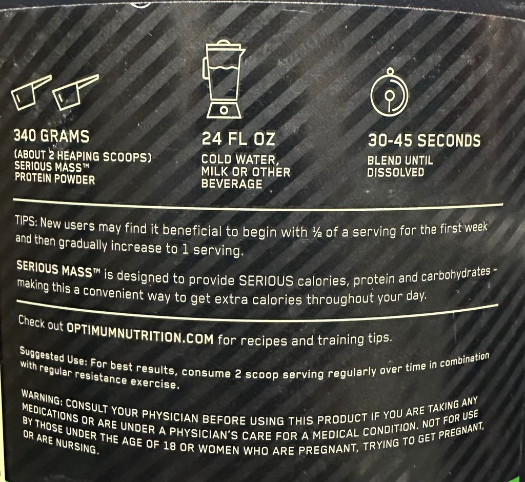 ON SERIOUS MASS 6 LB 8 SERV