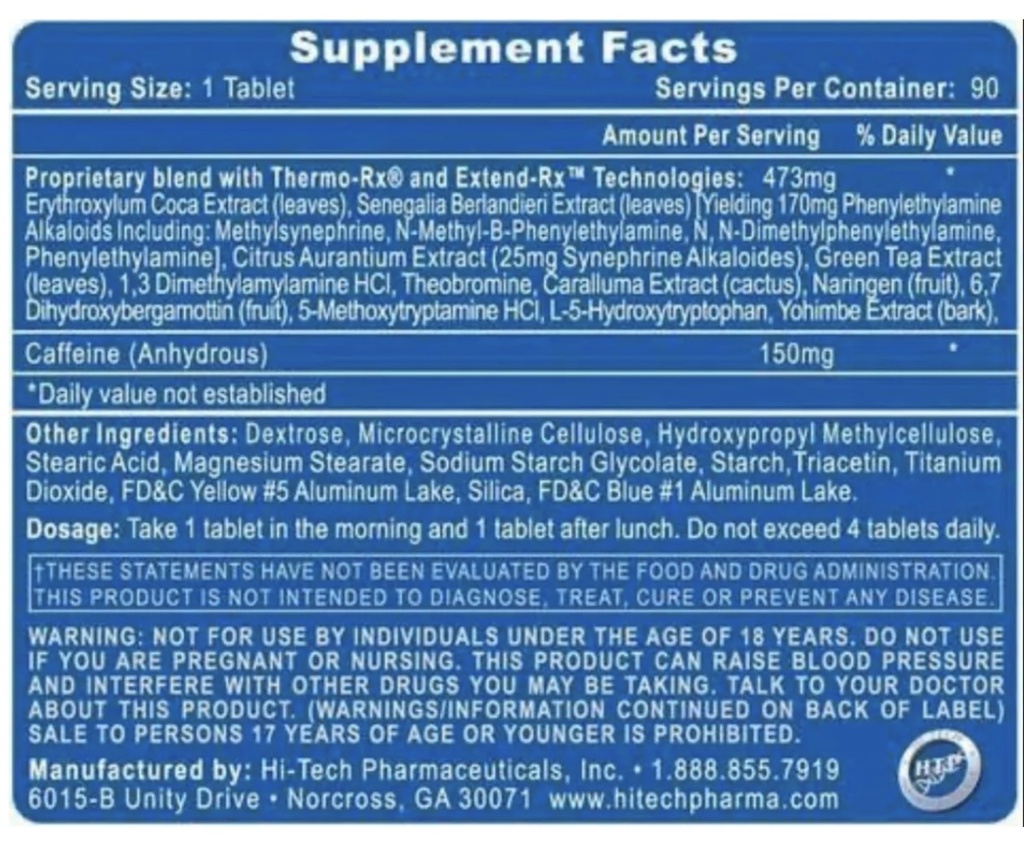 HTP LIPODRENE ELITE 90 TABS 90 SERVICIOS