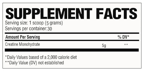 RAW CREATINE MONOHYDRATE 30 SERV