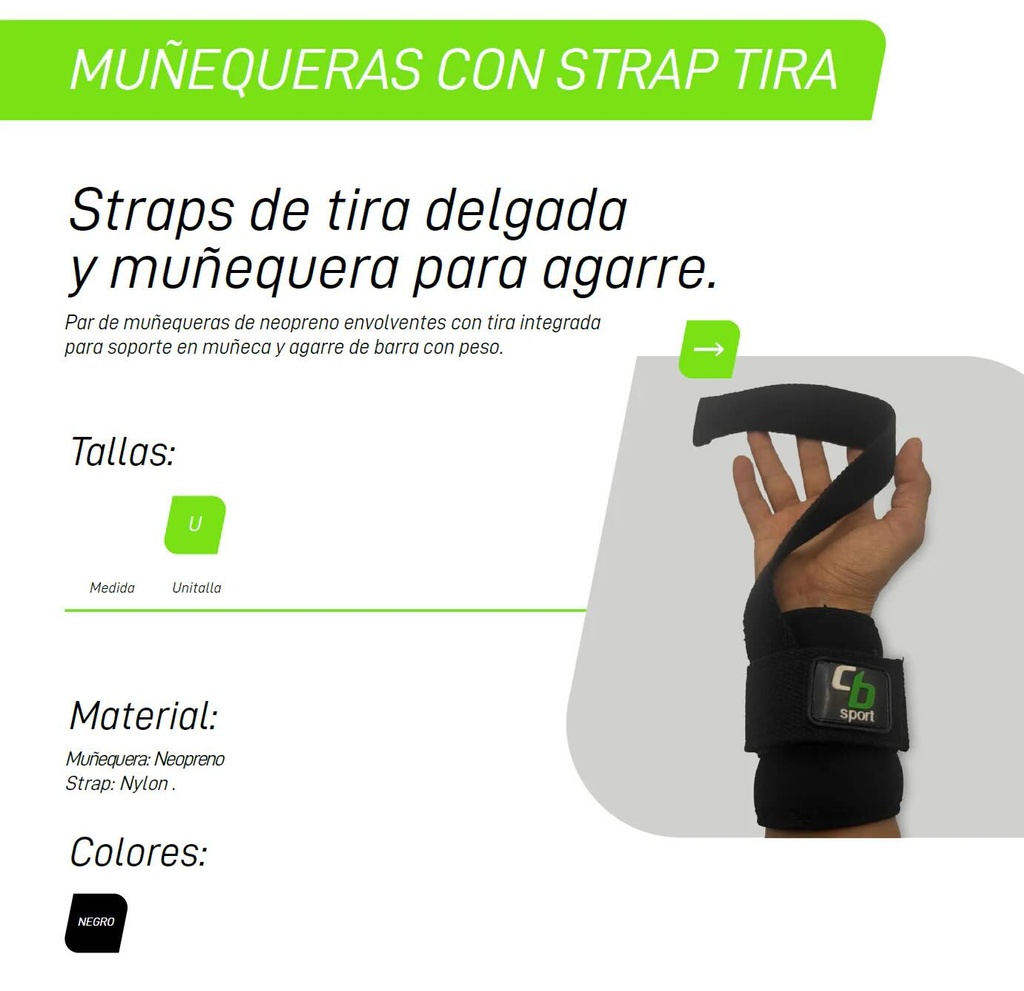 Cb Sports Muñequeras con straps de tira corta