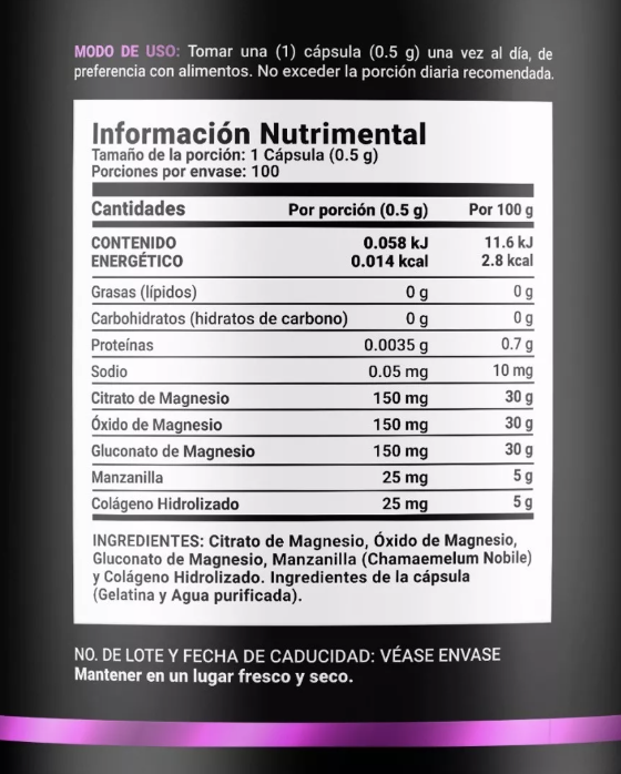 BLIFE 3 Mag Blend | Mezcla de Citrato, Oxido y Gluconato de Magnesio 100 Caps 500 mg