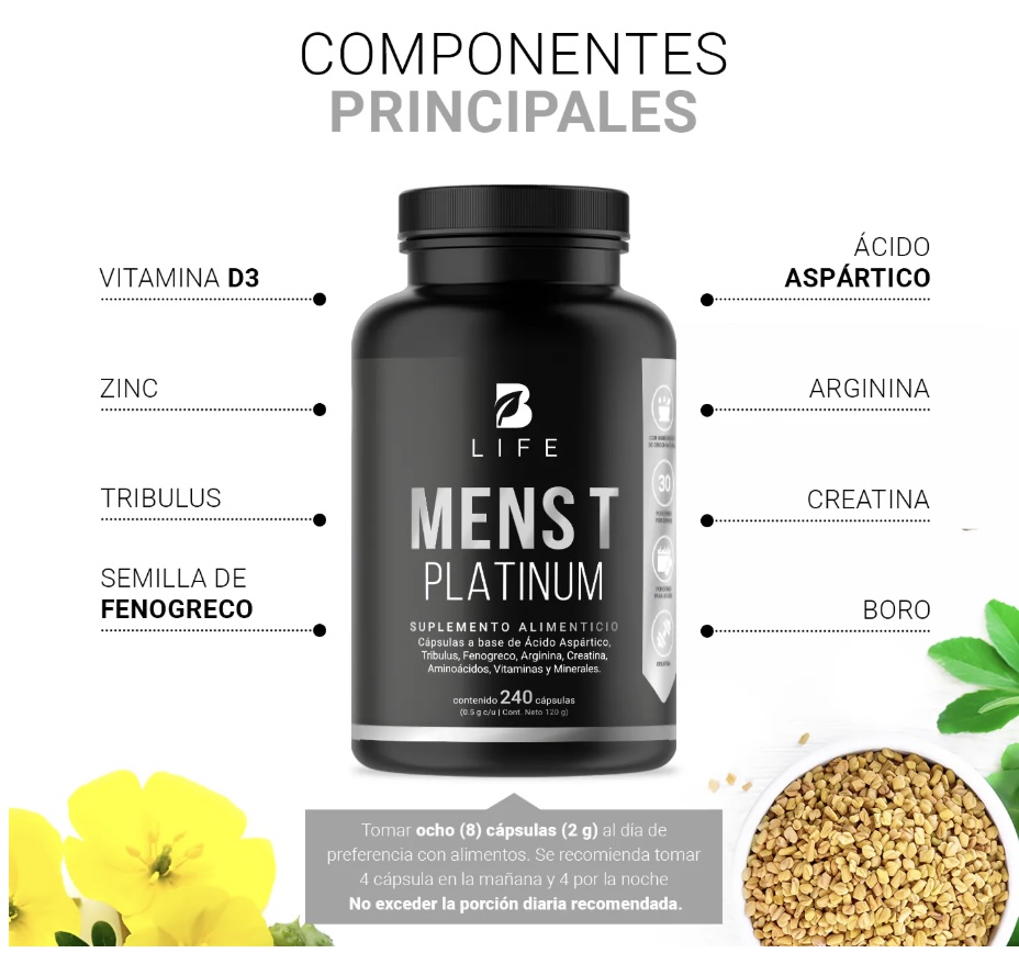 BLIFE Mens T Platinum | Precursor para Hombre Platinum 240 caps 500 mg