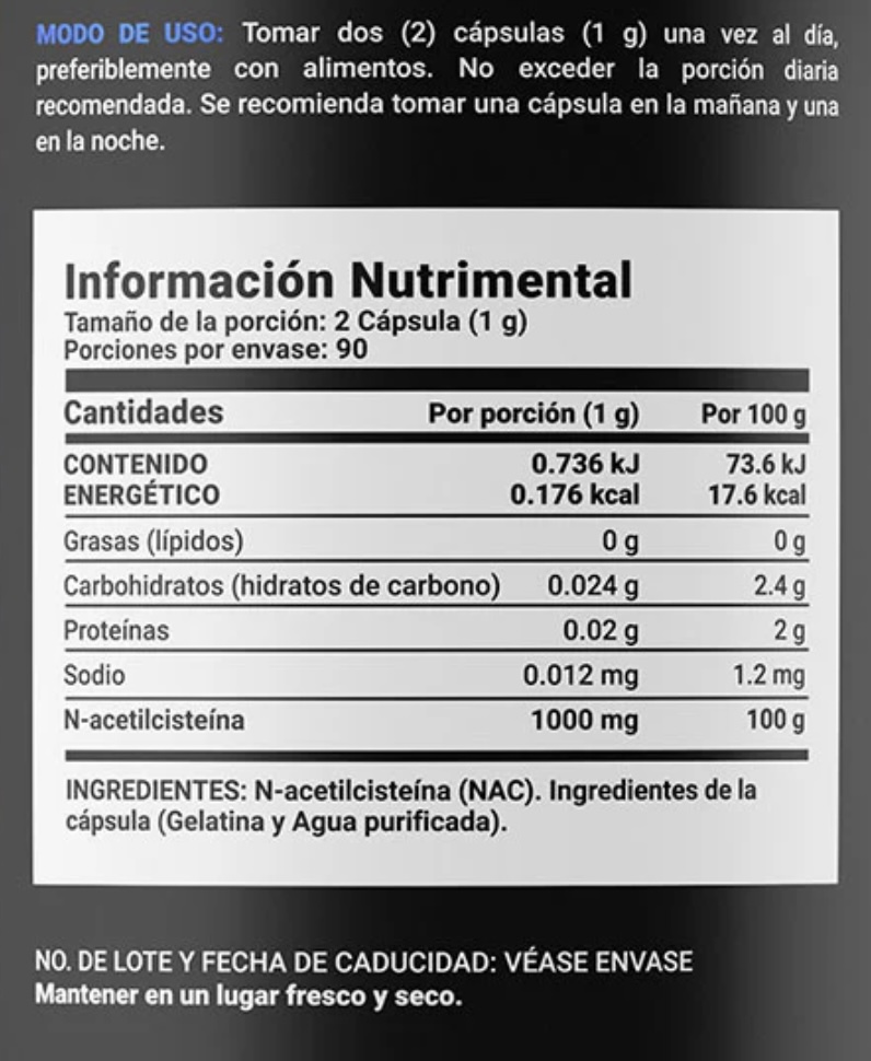 BLIFE N-Acetyl Cysteine | N-Acetilcisteína 180 Caps 500 mg