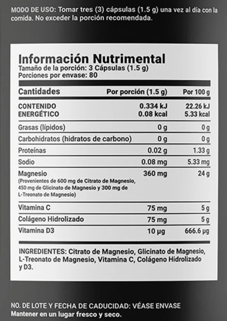 BLIFE 3 Mag Platinum | Mezcla de Citrato, Glicinato y L-Treonato de Magnesio 240 caps 500 mg