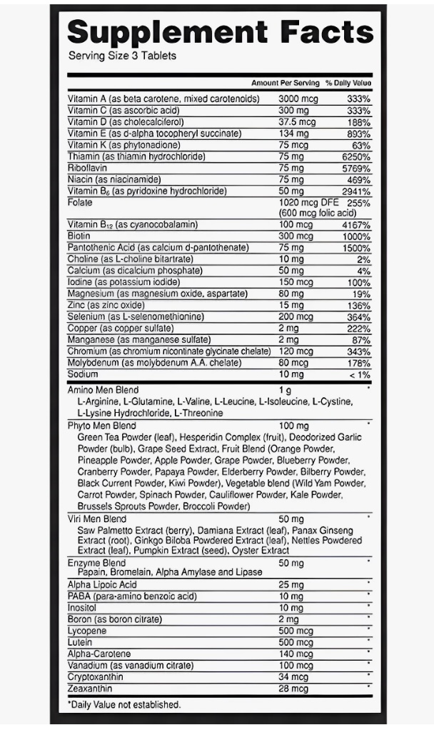 ON OPTI-MEN 150 TABS