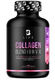 [P097BL1496] BLIFE Collagen Blend I II III V X | Colágeno Hidrolizado Tipo I, II, III, V y X × 4 90 Caps | 500 mg